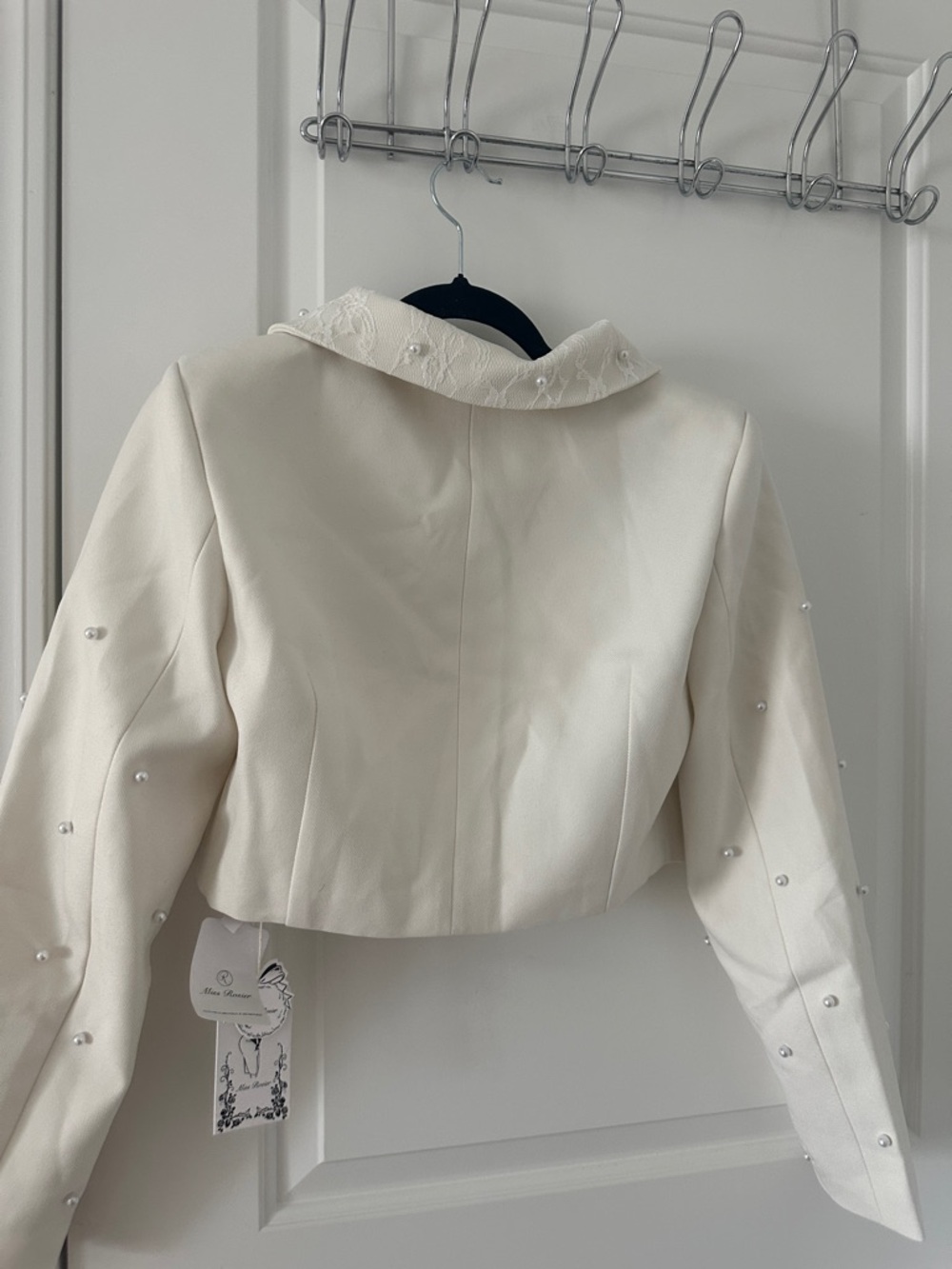 Cream Two-Piece Pleated Skirt with Jacket - Picture 9 of 9